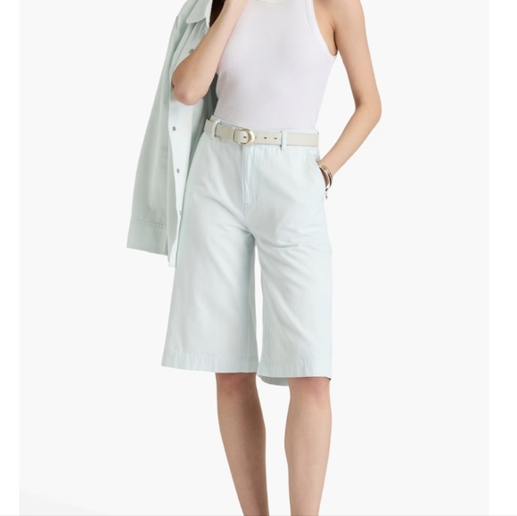 Vince Spring Cotton Twill Long Short In Celestine Size 28...